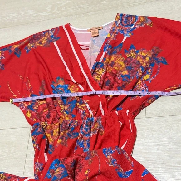 Flying Tomato Red and Blue Floral Jumpsuit - Picture 4 of 7